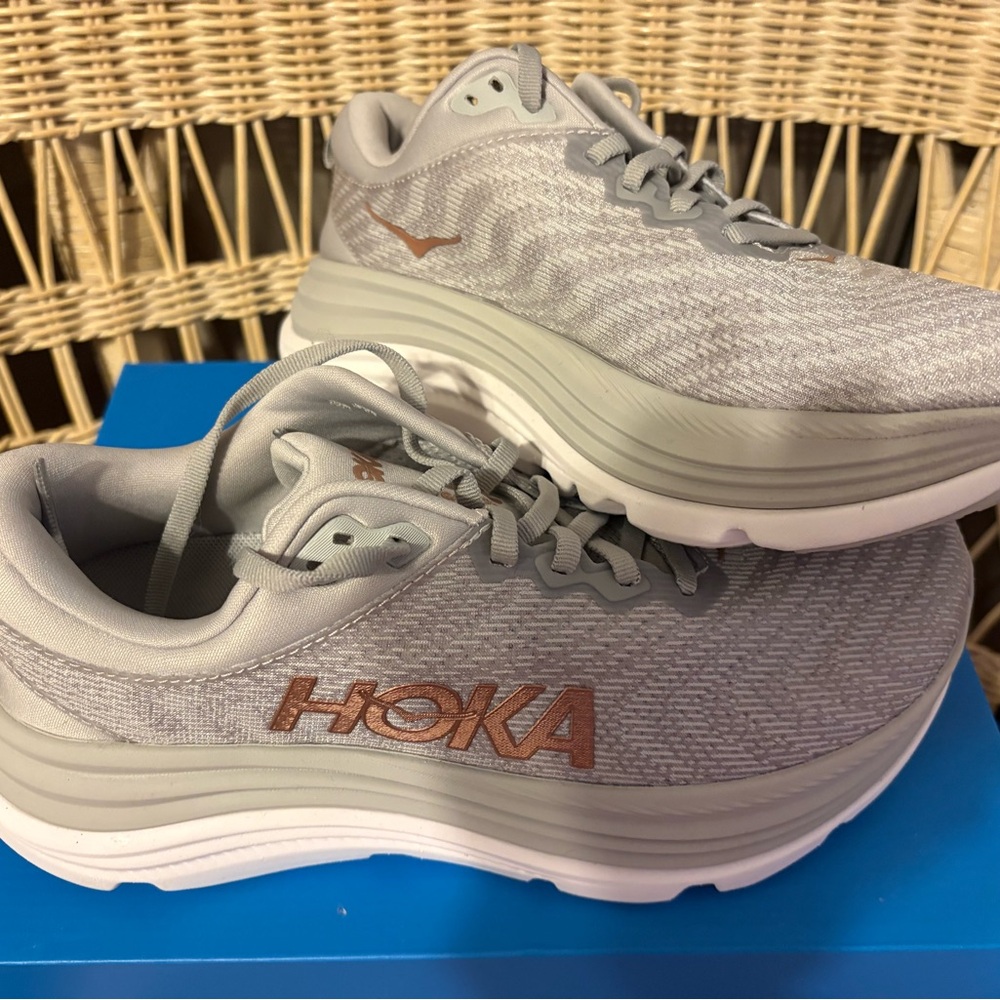 Hoka Women's Gray and Bronze Athletic Shoes. Worn once!